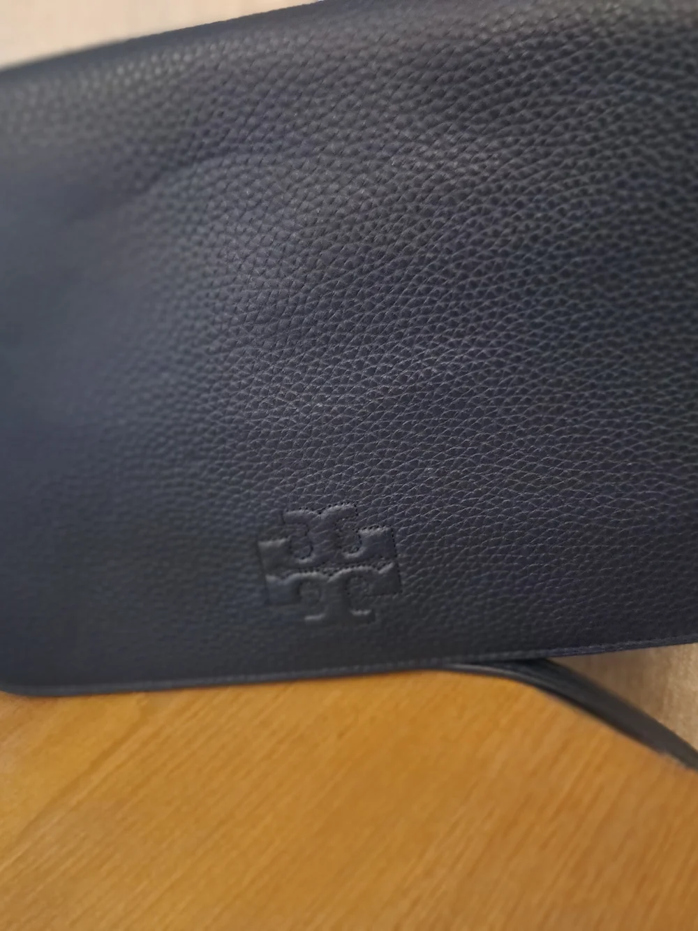 Tory Burch Navy Pebbled Leather Crossbody